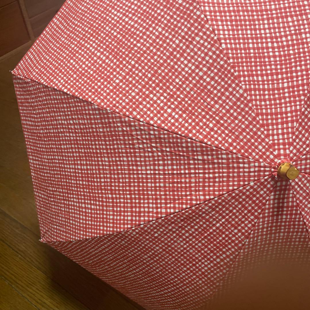 ボンボンストア　あかチェック日傘