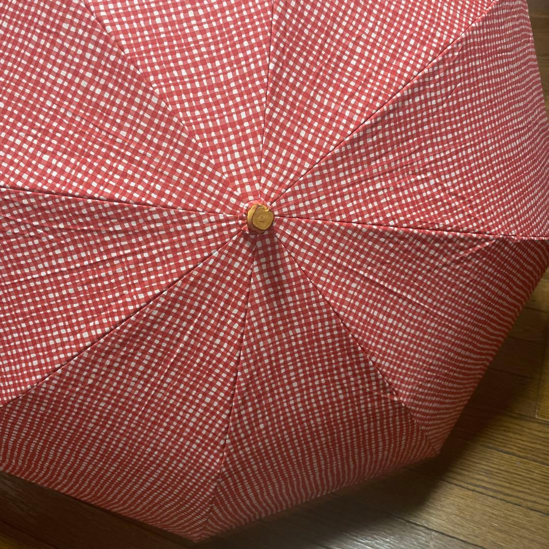 ボンボンストア　あかチェック日傘