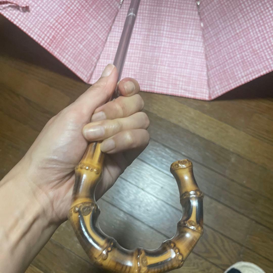 ボンボンストア　あかチェック日傘