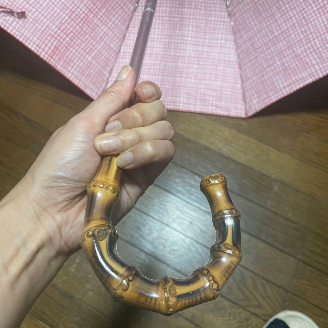 ボンボンストア　あかチェック日傘