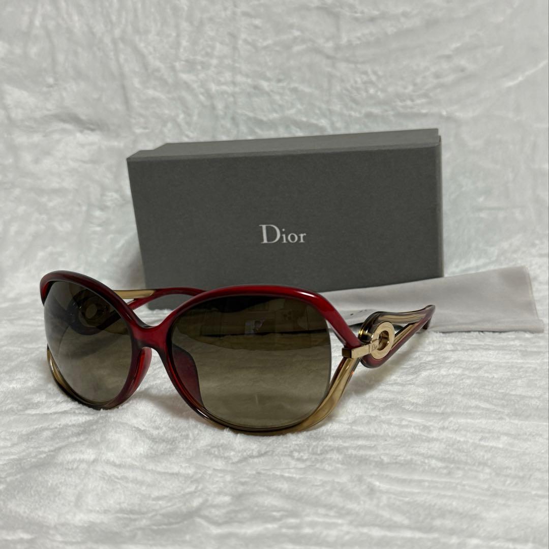 ディオール★サングラス★赤×ゴールド系★箱付き