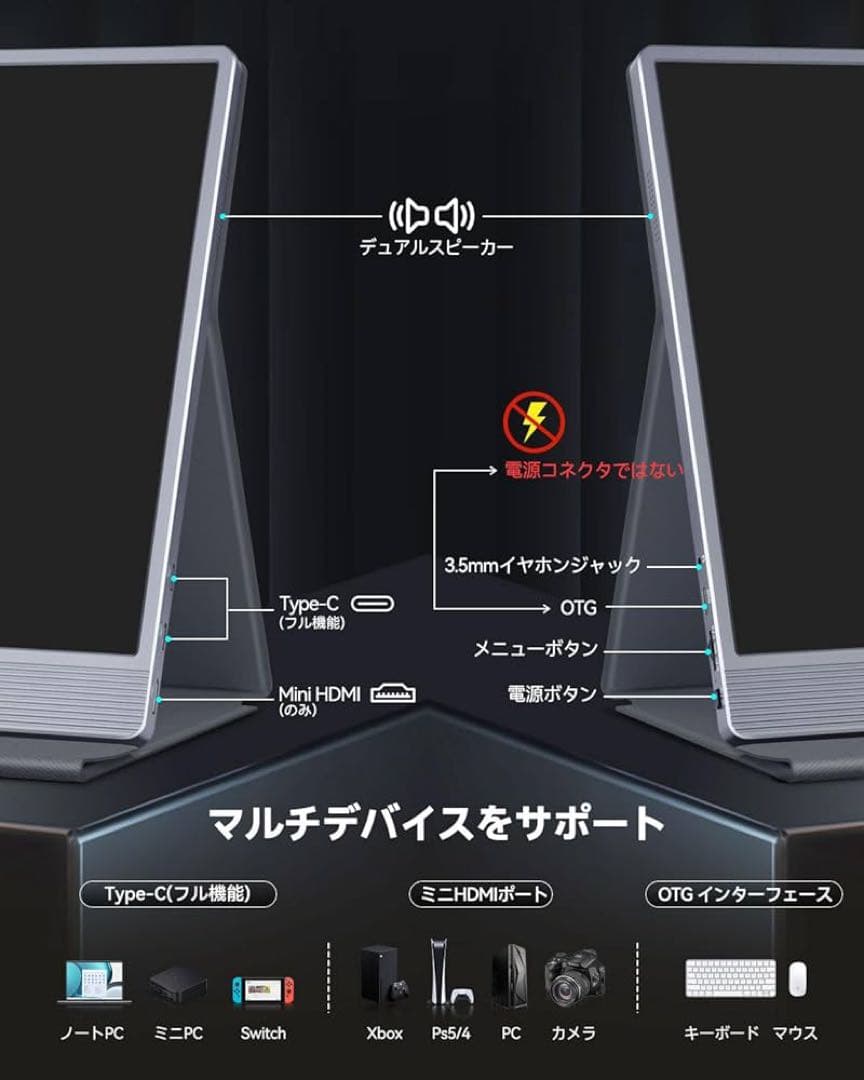 Intehill ポータブルモニター 15.6インチ　U15NA