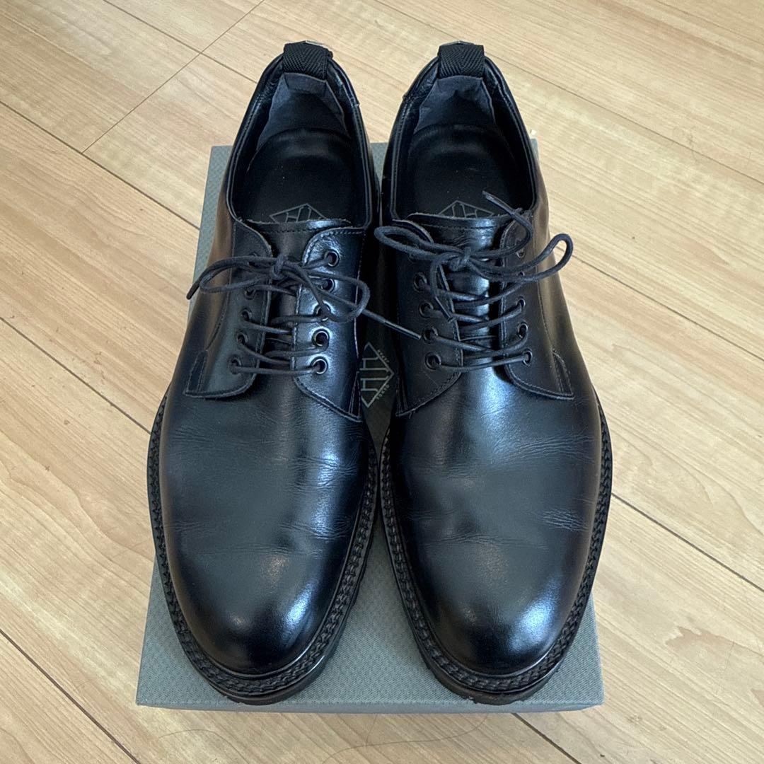 WH ダブルエイチ　ブラック プレーントゥ　ビジネスシューズ