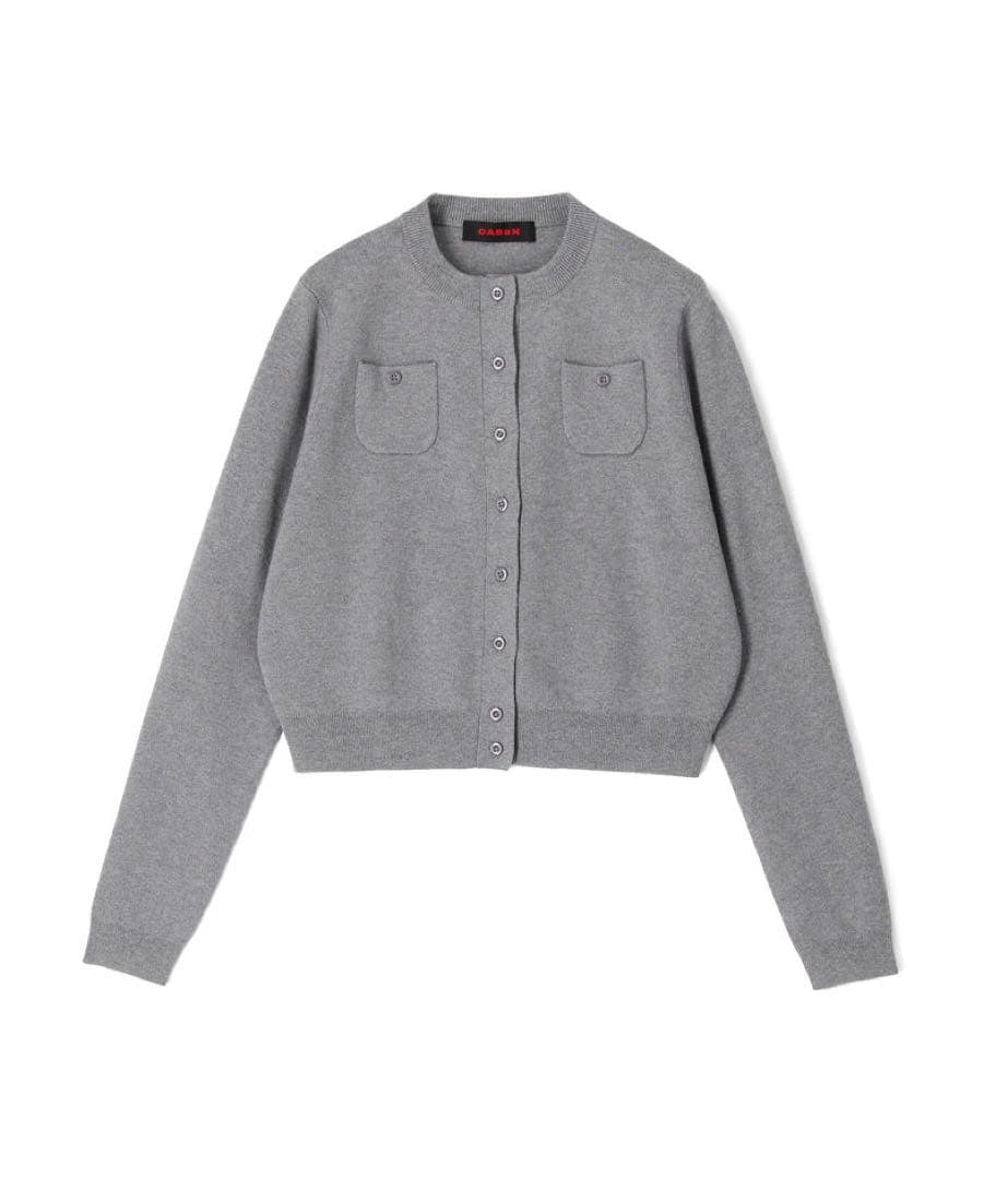CABaN コットンカシミヤ クルーネックカーディガン グレー