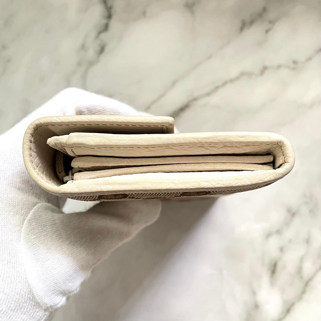 GUCCI グッチ　GGキャンバス　ロゴプレート　長財布 0125-①