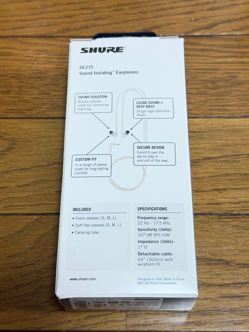 Shure SE215 有線イヤホン イヤモニ シュアー #モニターイヤホン