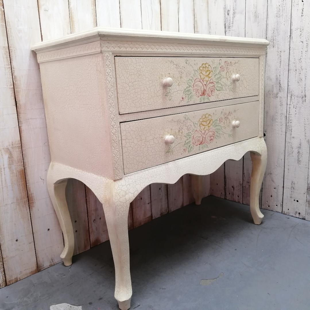 ロココ調　クラシック　イタリア　チェスト　キャビネット　サイドボード　猫脚　花柄