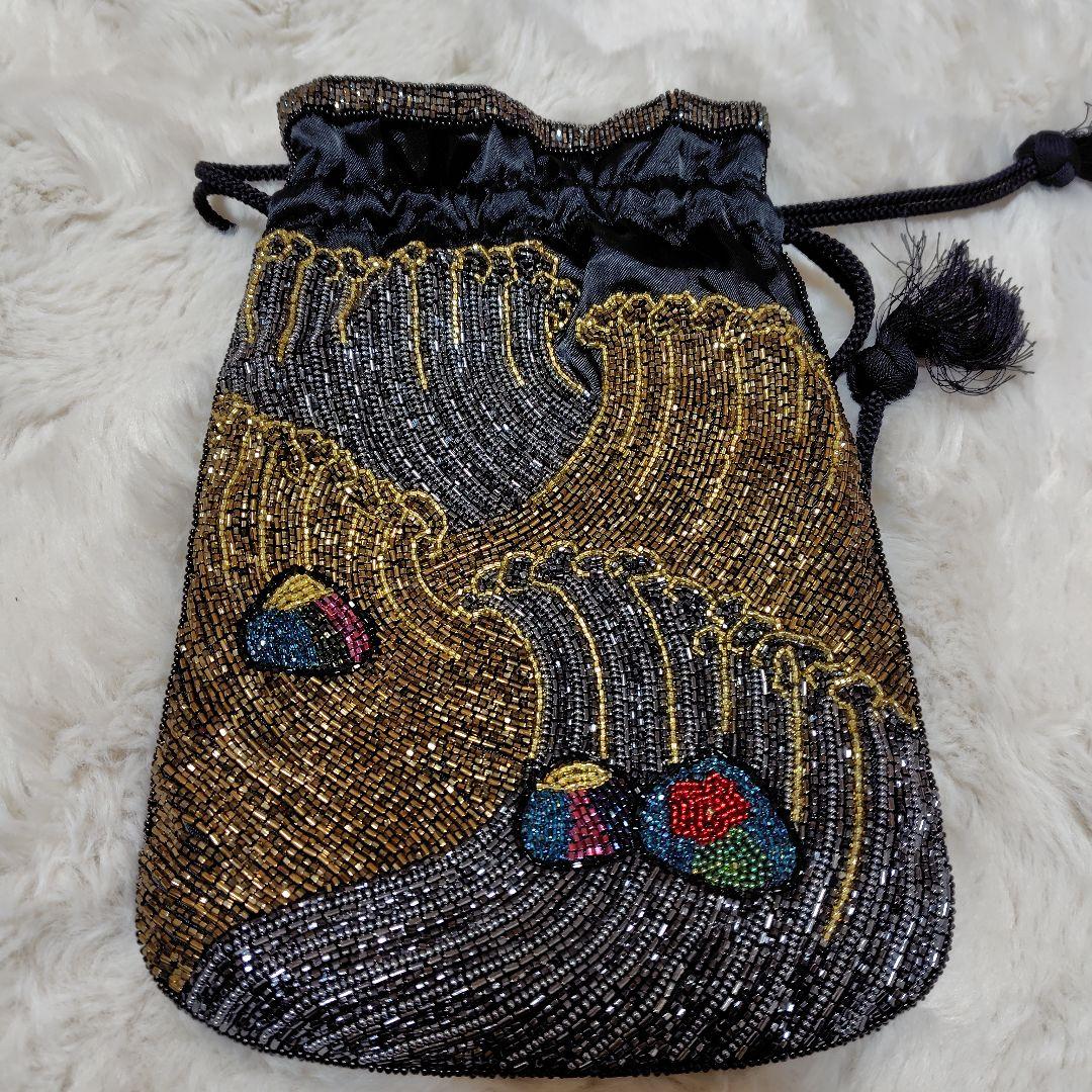 kai3点セット★花井幸子　ビーズ刺繍 　信玄型巾着