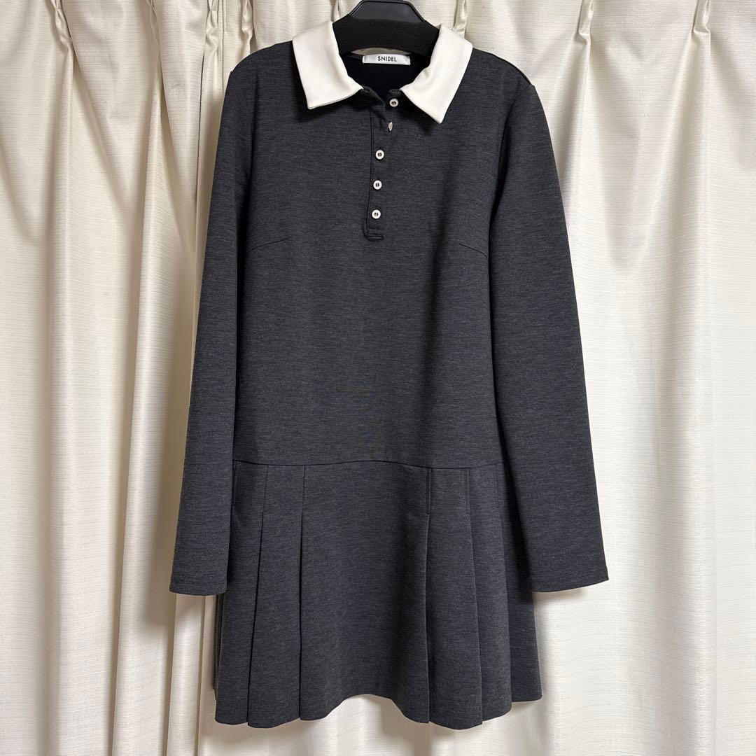 衿つきプリーツカットミニワンピース　Mサイズ　snidel