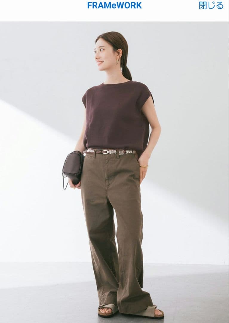 FRAMeWORKOVERSIZEDCHINO パンツ チノパン 36 ブラウン