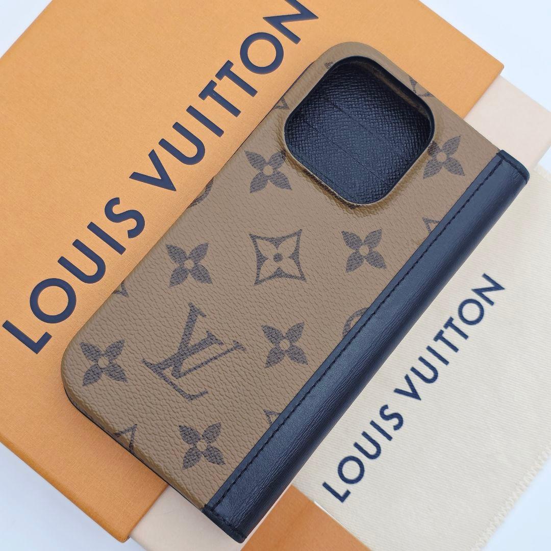 ✨美品✨ルイヴィトン iphone15pro 手帳型 ケース モノグラムリバース