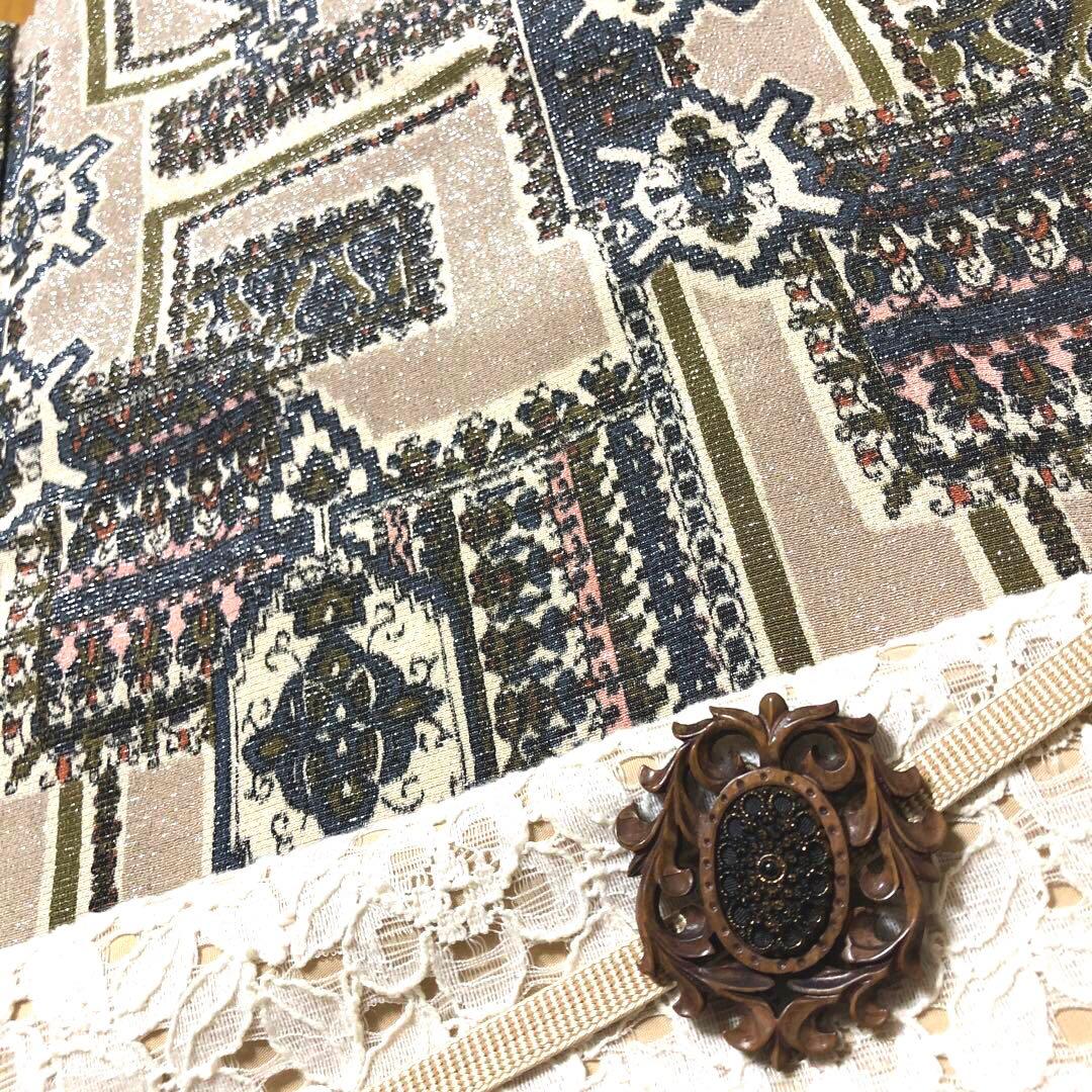 TIME SALE❤️アンティーク　正絹　マジョリカお召し　プリンセスゴシック￼