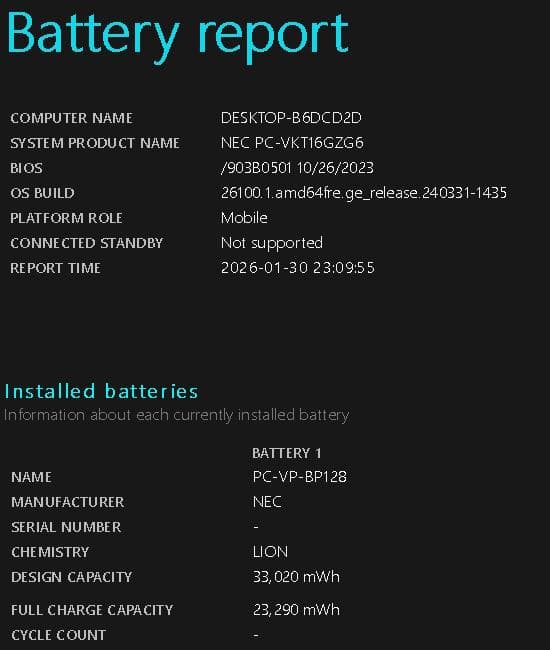 Windowsノート本体 NEC PC-VKT16GZG6/i5-8265U/8GB/128GB