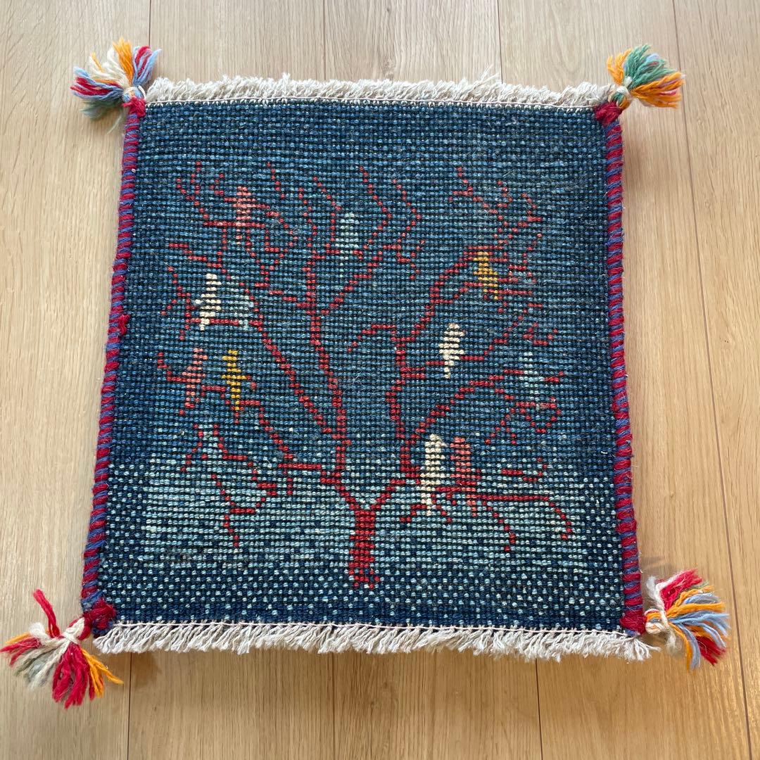 高級手結び絨毯 GABBEH ギャッベ ラグ 約40×40cm