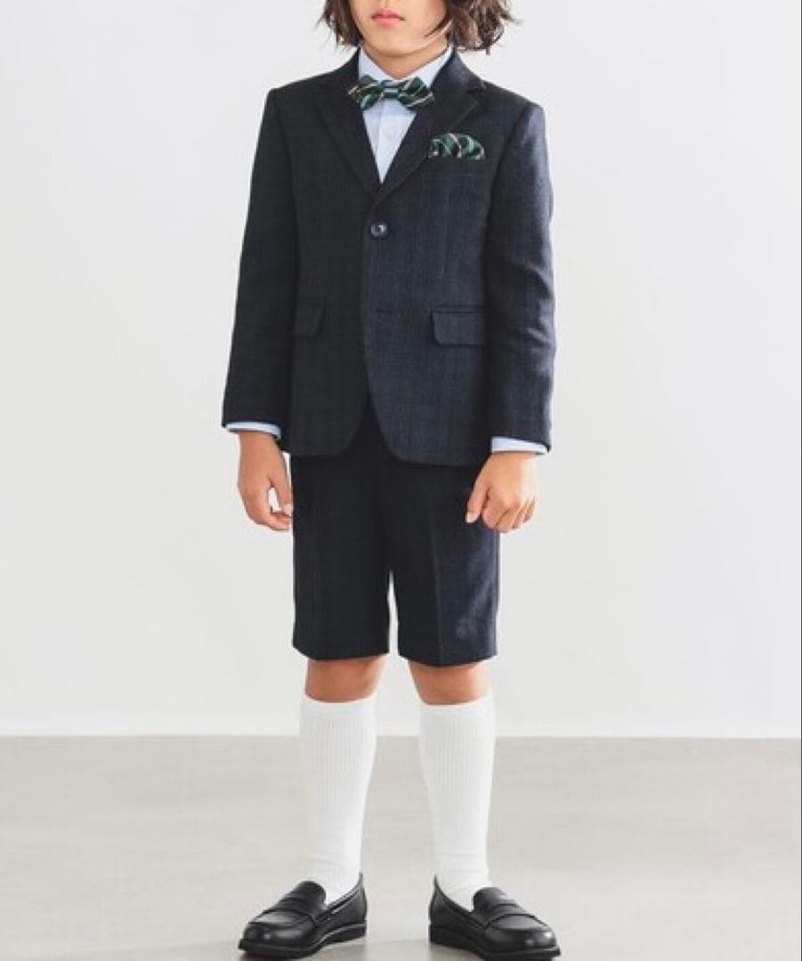 【美品】【クリーニング済】セットアップスーツ(ボウタイ、チーフ付)【BEAMS】