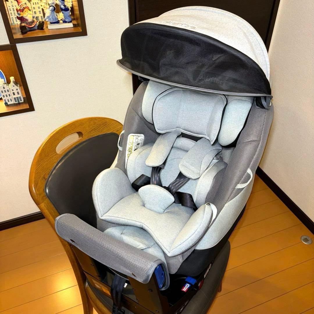 Aprica クルリラ チャイルドシート 新生児 ISOFIX グレー