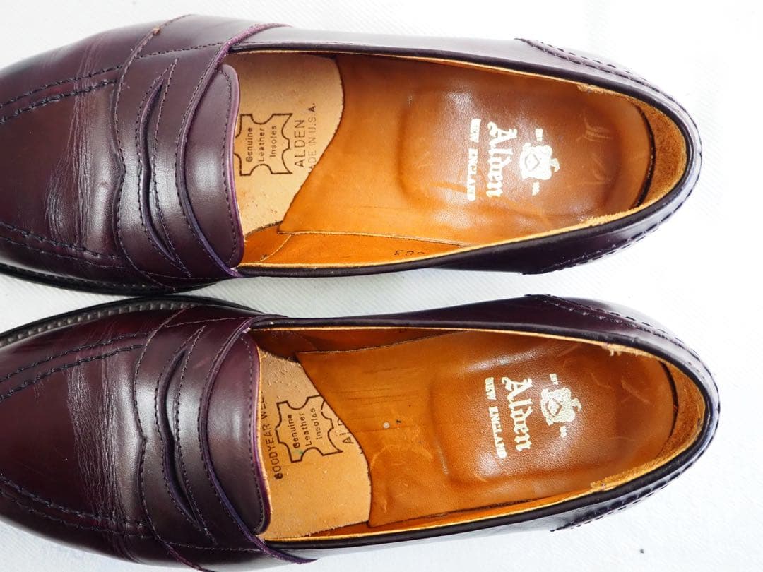 靴 Alden 683 Burgundy Full Strap Slip-On