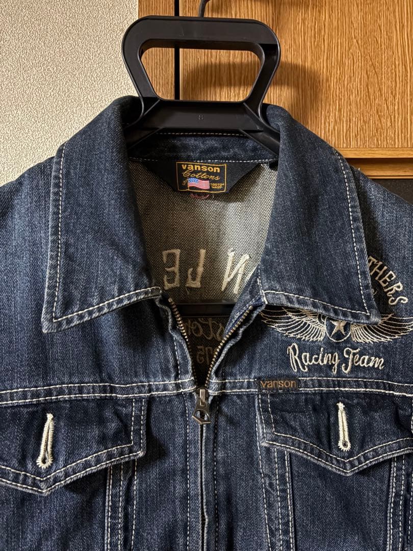 vanson ダークデニム オーバーオール美品、裾に少しダメージ有り‼️