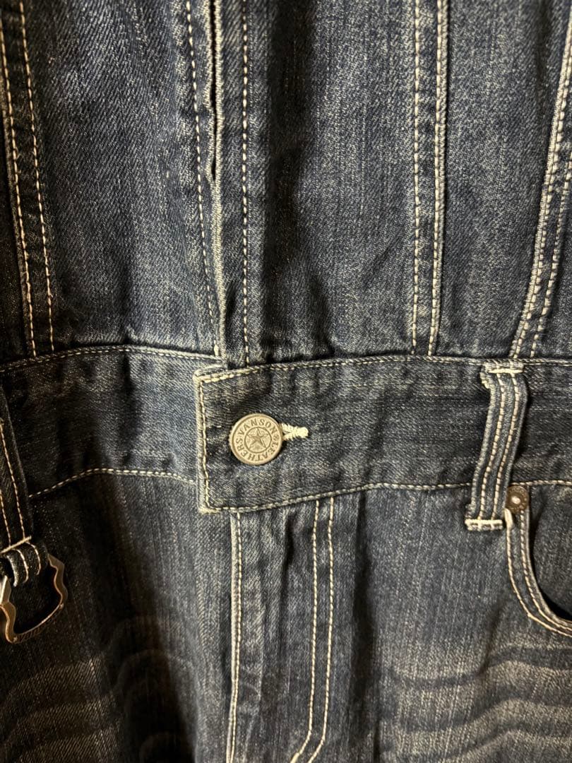vanson ダークデニム オーバーオール美品、裾に少しダメージ有り‼️