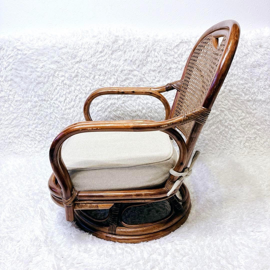 ラタン 椅子 座椅子 チェア 籐 回転