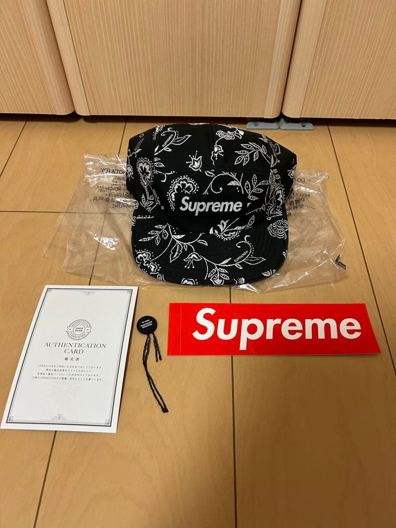 帽子 Supreme Floral Jacquard Camp Cap black