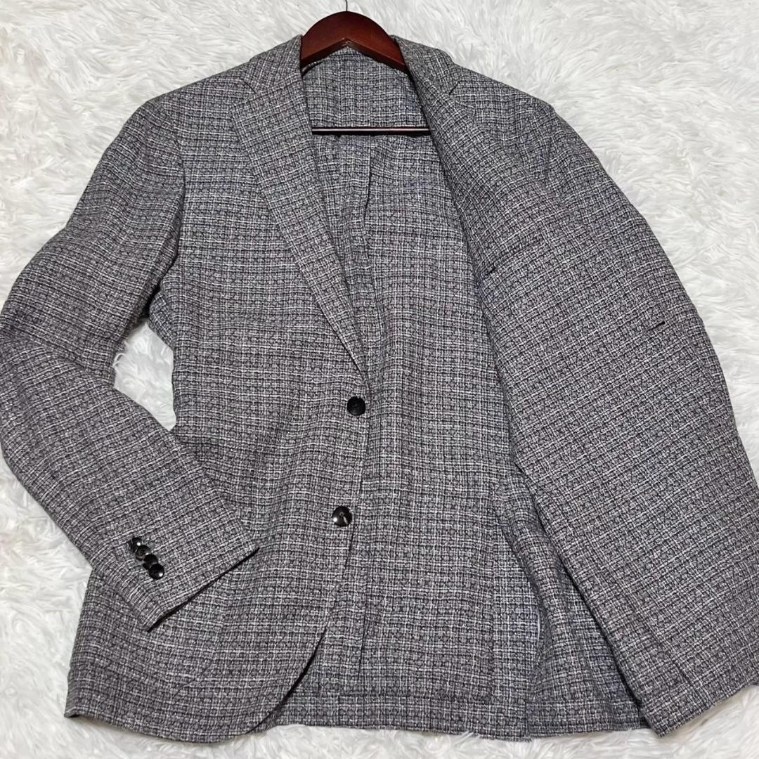 二つセット ラルディーニ ジャケット チェック グレー系 48 M相当