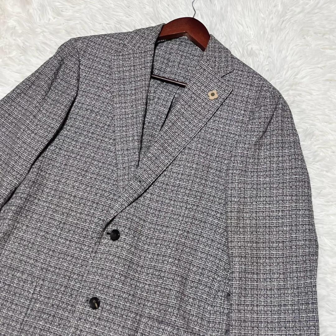 二つセット ラルディーニ ジャケット チェック グレー系 48 M相当