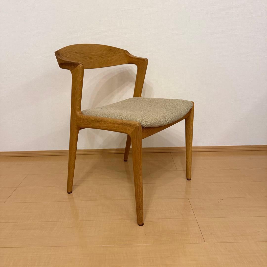 美品 シキファニチア ユナセミアームチェア ダイニングチェア 椅子 日本製 ①
