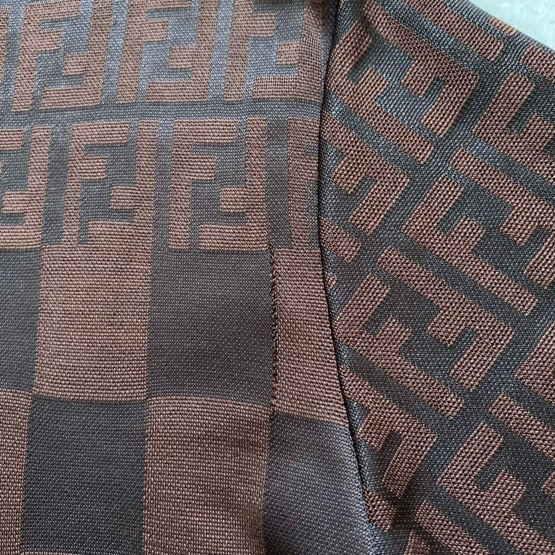 FENDI フェンディ　長袖カットソー　ズッカ柄　ダークブラウン　ストレッチ