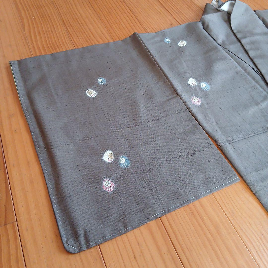 トミモ様⭐未使用⭐赤城紬(ブラウン・だるま柄)　小さいサイズ