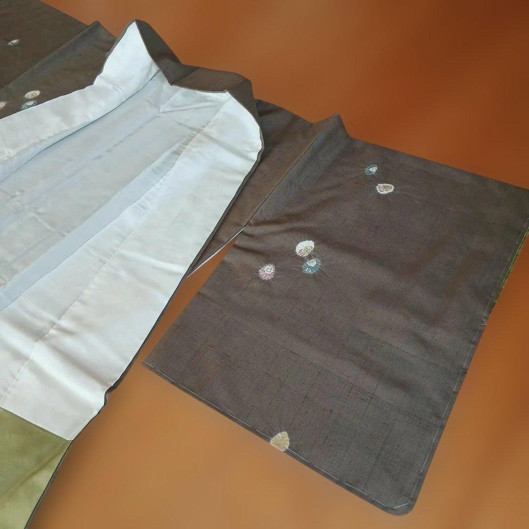 トミモ様⭐未使用⭐赤城紬(ブラウン・だるま柄)　小さいサイズ