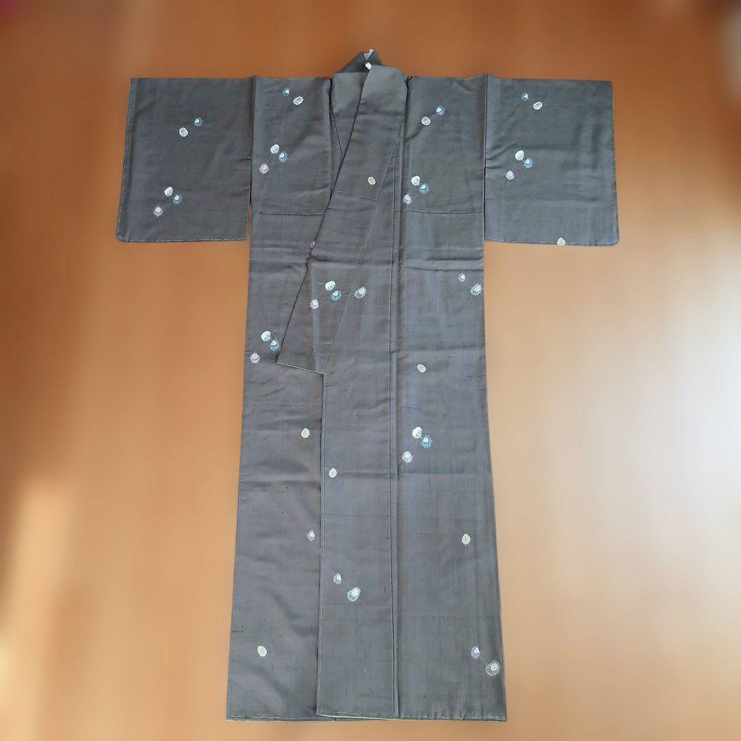 トミモ様⭐未使用⭐赤城紬(ブラウン・だるま柄)　小さいサイズ