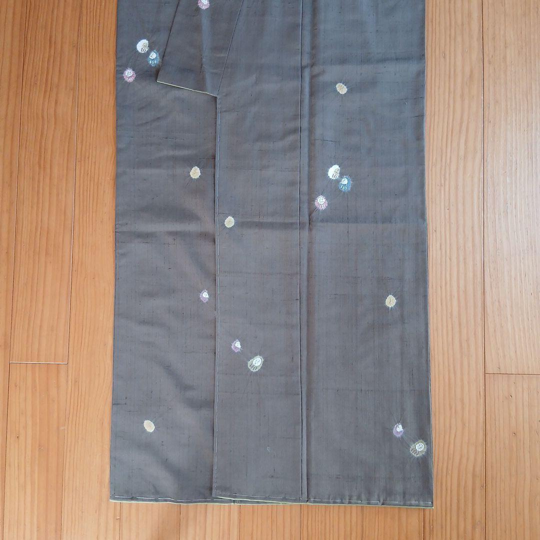 トミモ様⭐未使用⭐赤城紬(ブラウン・だるま柄)　小さいサイズ