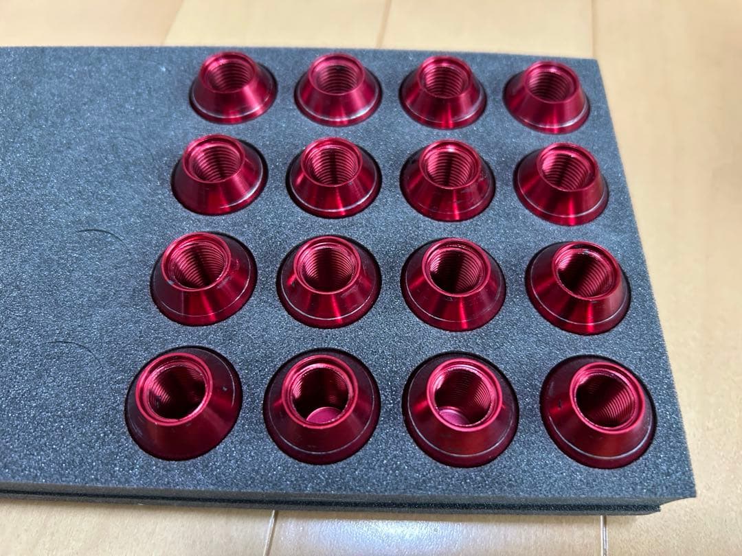 RAYS レイズ ジュラルミンロック＆ナット M12×P1.25 L32 レッド