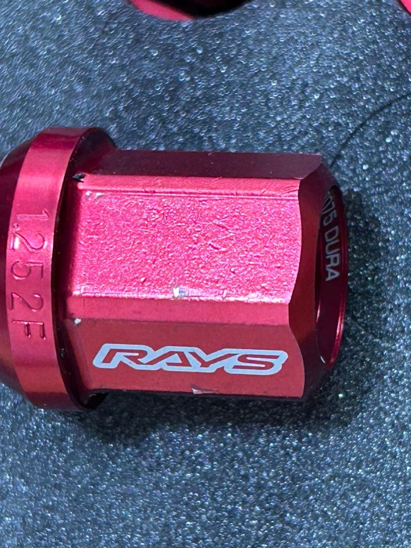 RAYS レイズ ジュラルミンロック＆ナット M12×P1.25 L32 レッド
