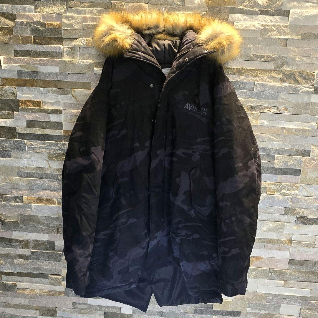 AVIREX　アヴィレックス　モッズコート　N3-B　迷彩　ファー　XL