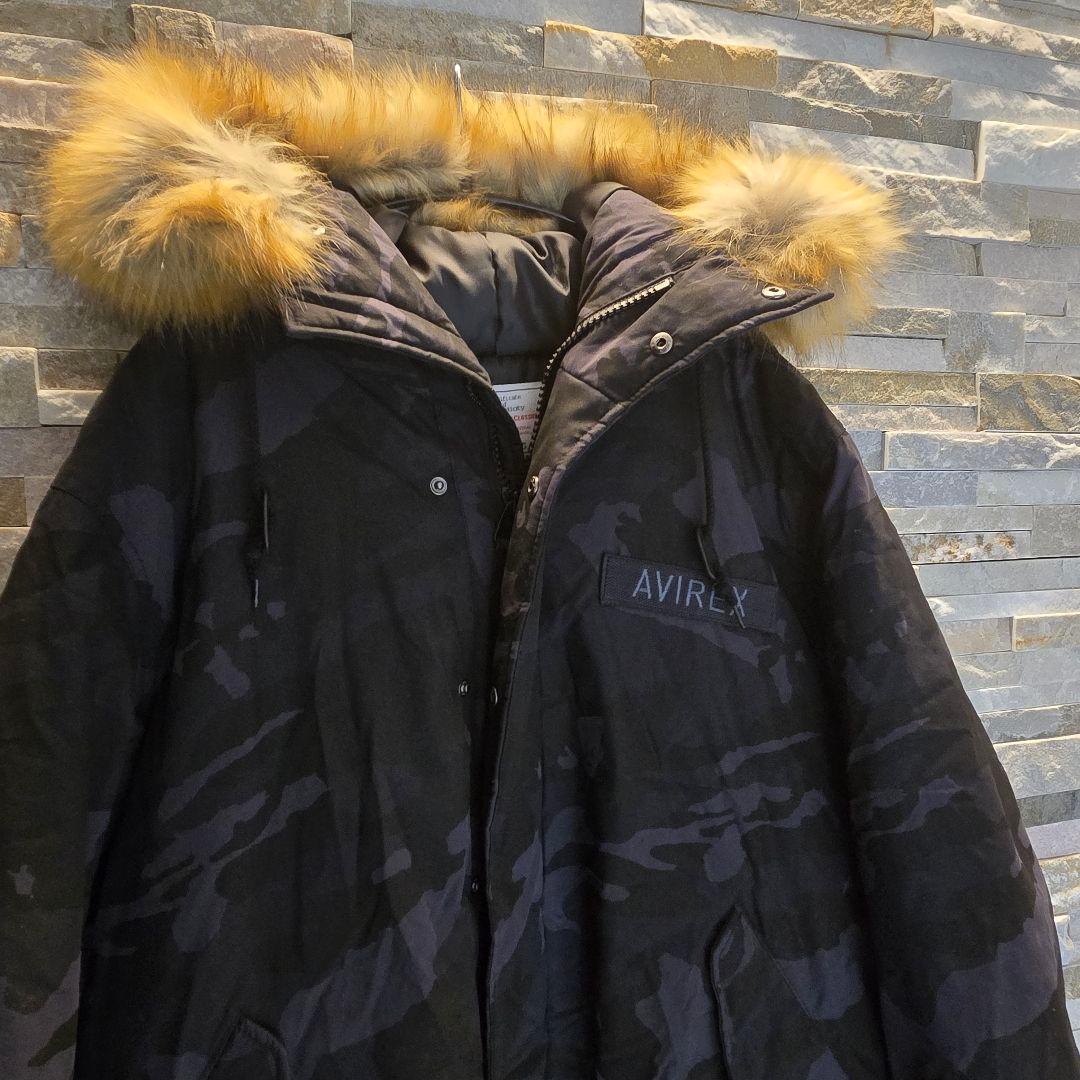 AVIREX　アヴィレックス　モッズコート　N3-B　迷彩　ファー　XL
