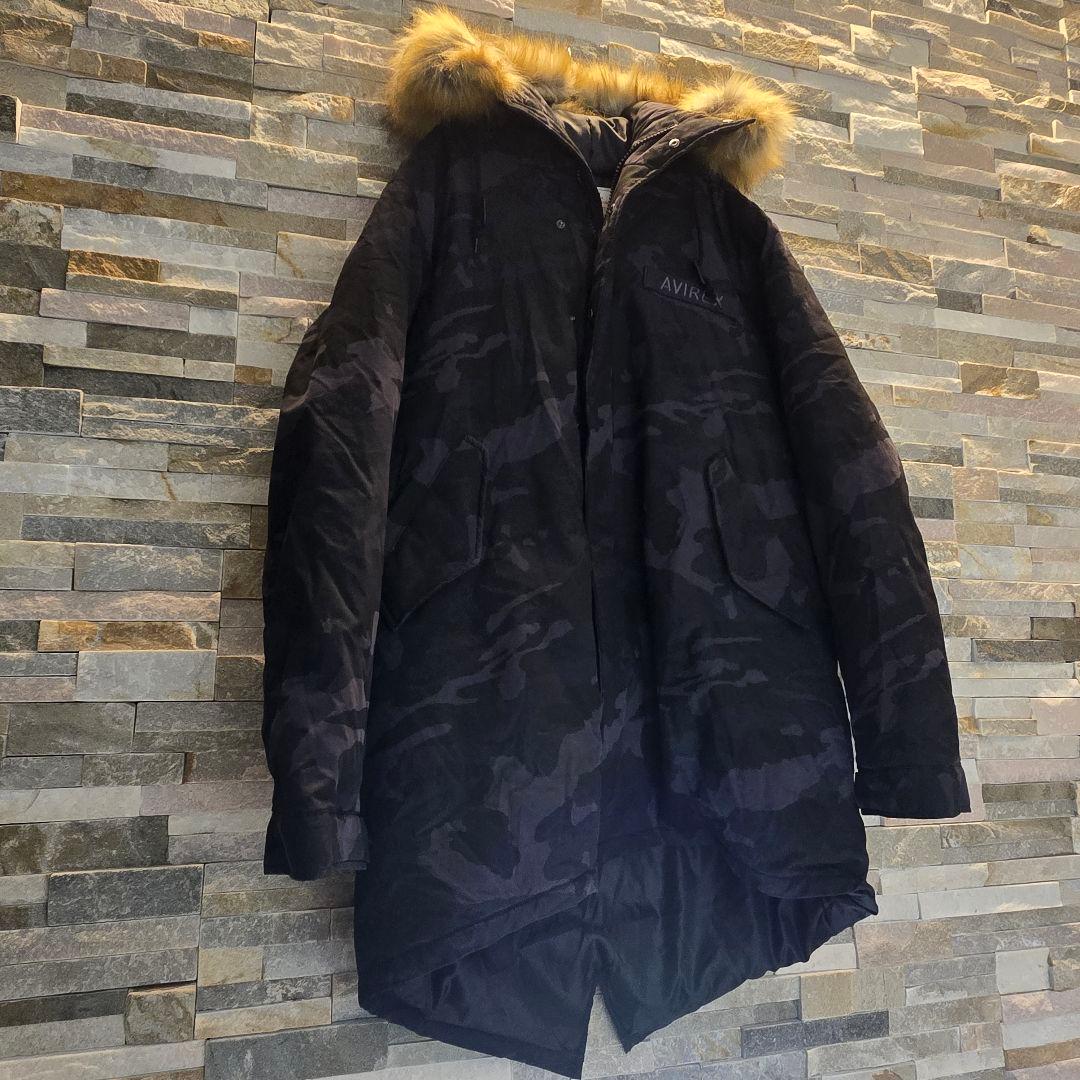 AVIREX　アヴィレックス　モッズコート　N3-B　迷彩　ファー　XL