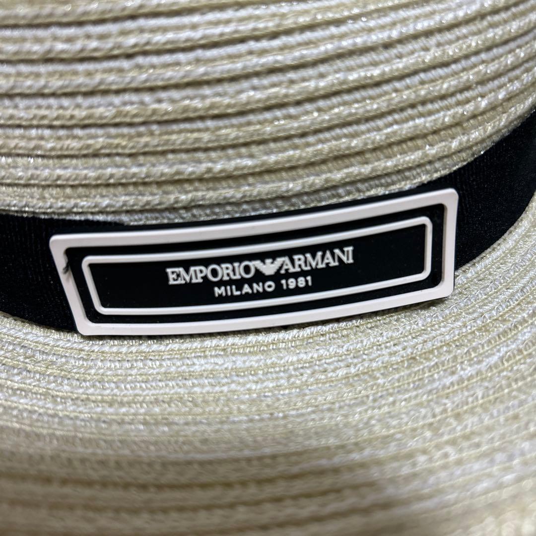 定価27000 EMPORIO ARMANI 麦わら帽子 ユニセックス 58