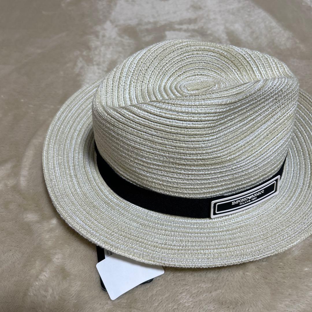 定価27000 EMPORIO ARMANI 麦わら帽子 ユニセックス 58