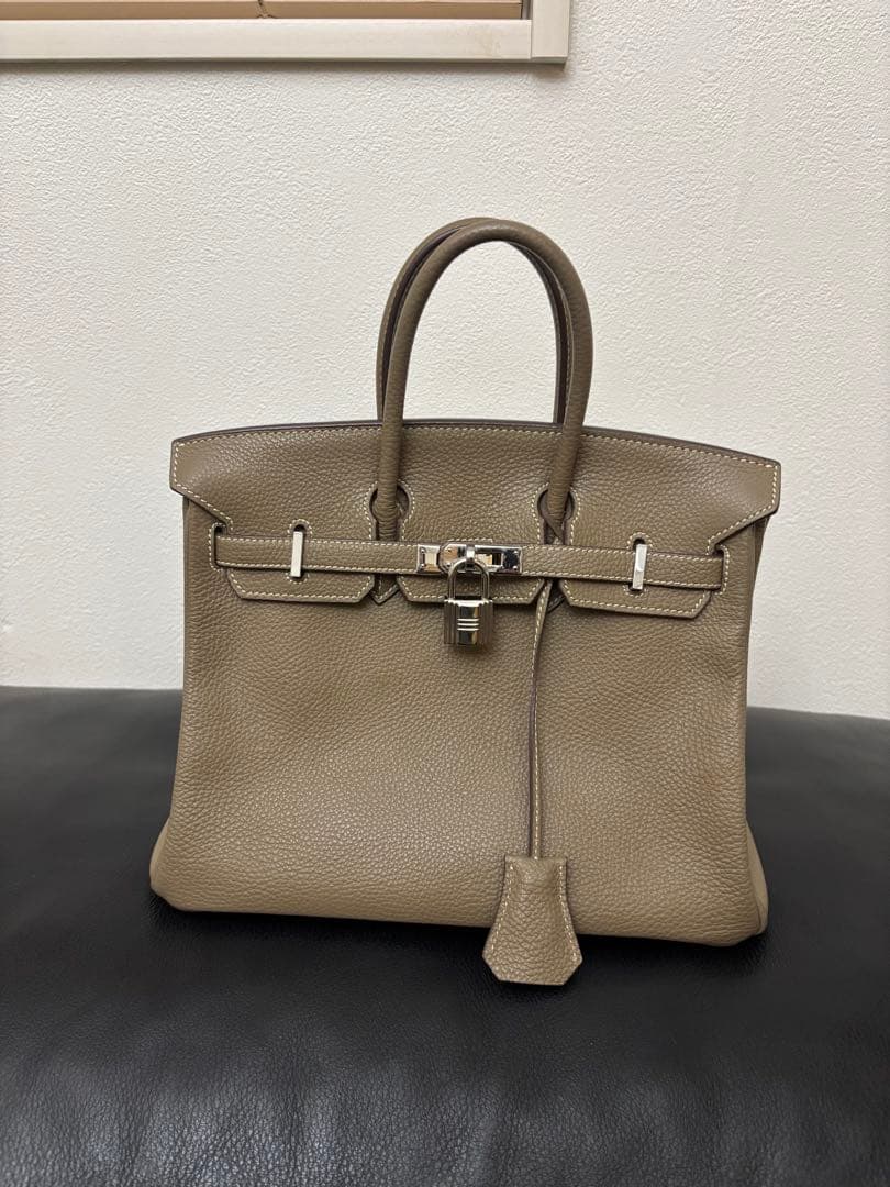 本革 人気エトゥープカラー ハンドバッグ