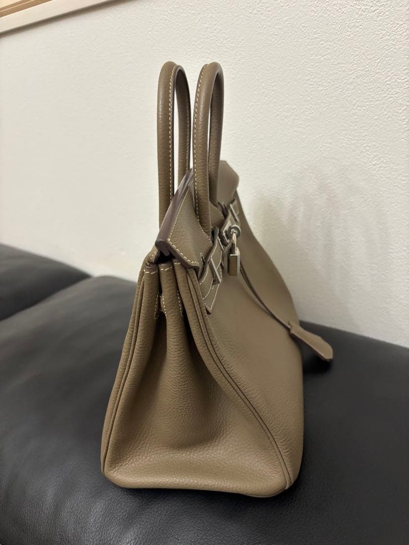 本革 人気エトゥープカラー ハンドバッグ