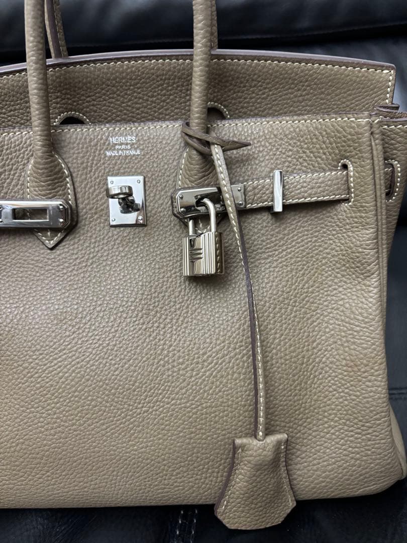 本革 人気エトゥープカラー ハンドバッグ