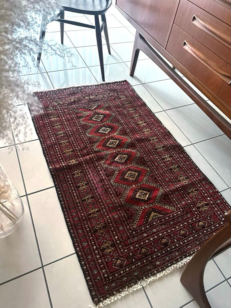 120×71 ヴィンテージラグ　手織ラグ