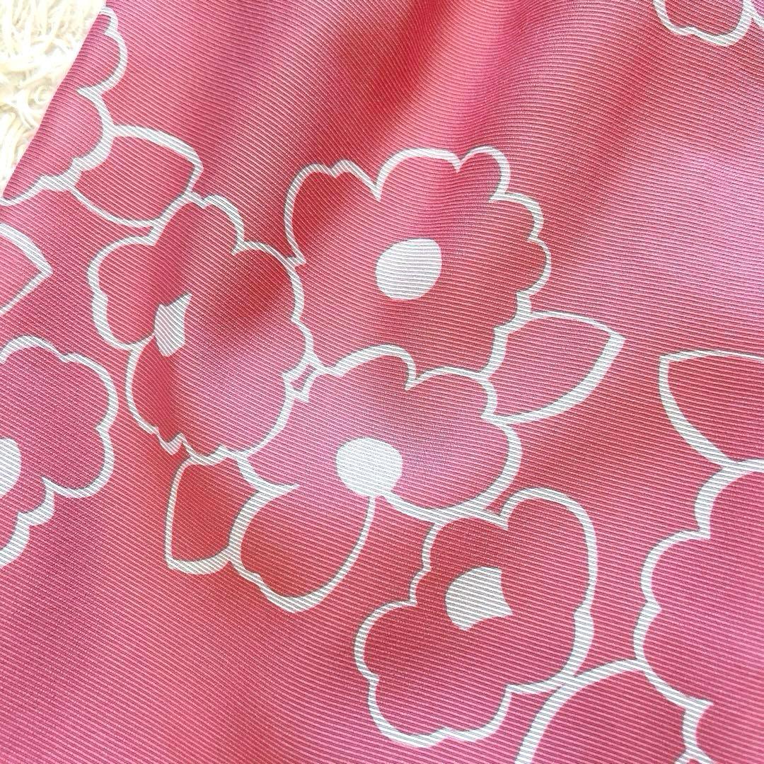 極美品✨エムズグレイシー　カメリアフレアワンピース　フラワープリント　リボン36