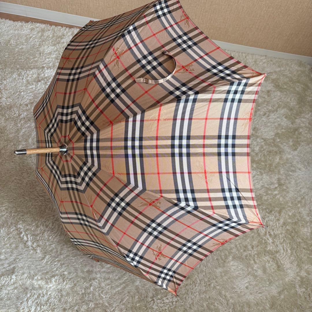 Burberry’s バーバリーズ 長傘 ノバチェック 木製ハンドル カサ