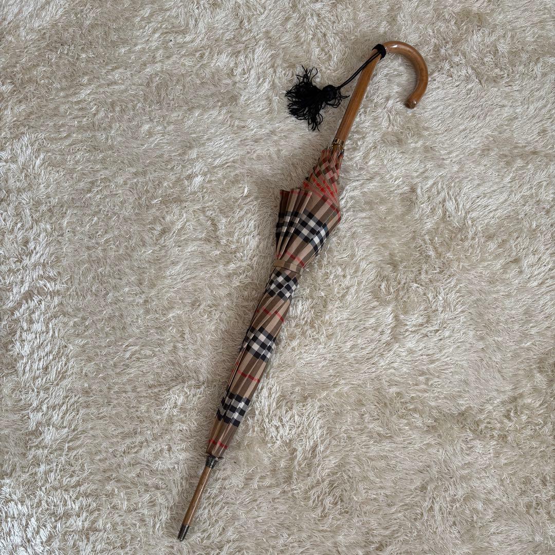 Burberry’s バーバリーズ 長傘 ノバチェック 木製ハンドル カサ