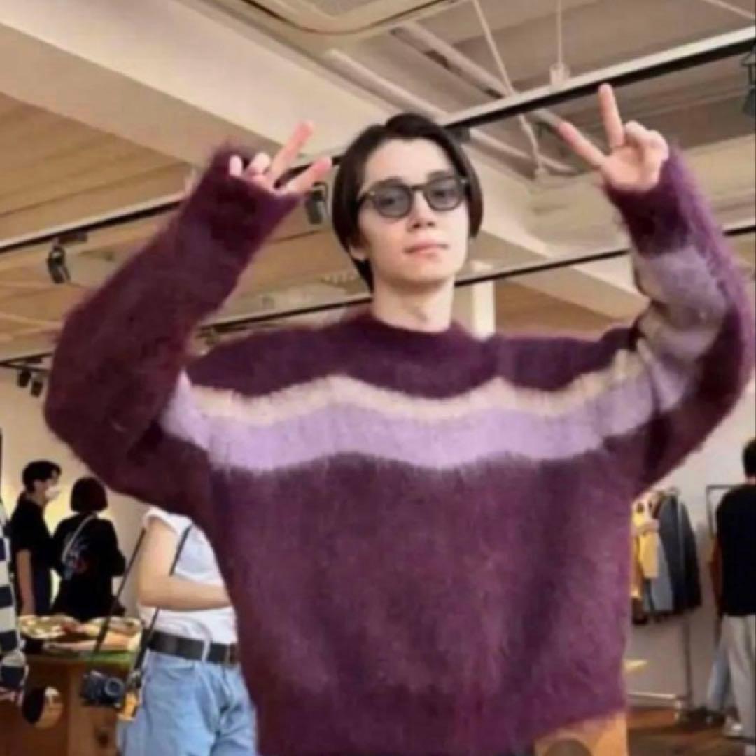 トップス NKNIT 22AW-016 wave pattern mohair KNIT