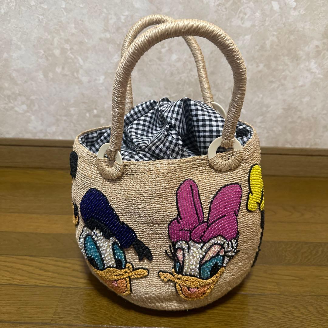 ビームスボーイ　Disneyオールスター　20th別注カゴバッグ　ディズニー