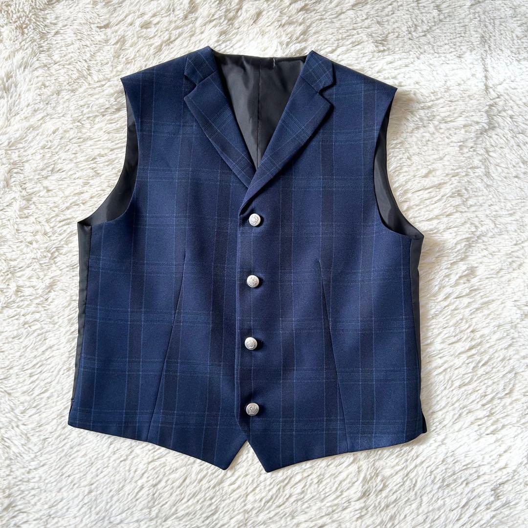 WF 卒業式 フォーマルスーツ スリーピース セットアップ 5点セット ネイビー